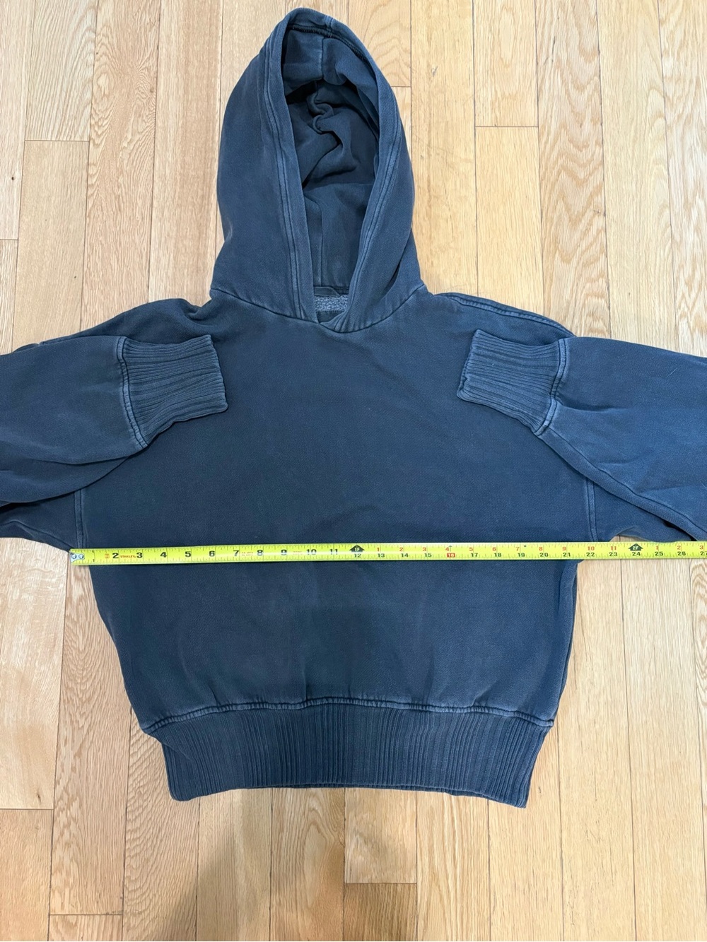 Aerie Gray Oversized Boxy Cropped Hoodie Cozy Fleece Cotton Blend S - Picture 6 of 9